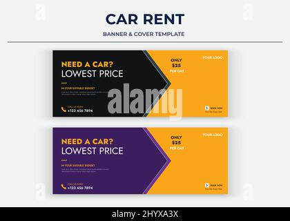 Autoverkauf Social Media Cover, Banner, Thumbnail, Poster Stock Vektor