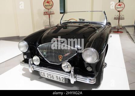 A 1955 Austin Healey 100m BN2 im Franschhoek Motor Museum South Africa Stockfoto