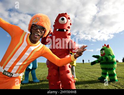 Yo Gabba Gabba Live! Startet „Es gibt eine Party in meiner Stadt!“ Tour in Woodstock, New York. Stockfoto