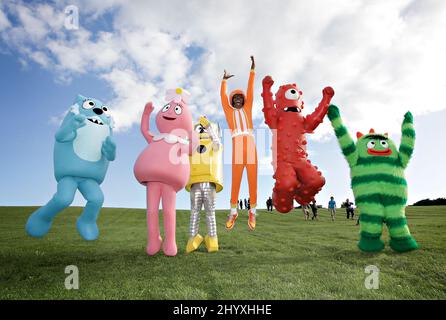 Yo Gabba Gabba Live! Startet „Es gibt eine Party in meiner Stadt!“ Tour in Woodstock, New York. Stockfoto