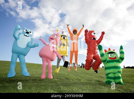 Yo Gabba Gabba Live! Startet „Es gibt eine Party in meiner Stadt!“ Tour in Woodstock, New York. Stockfoto