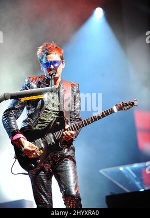 Matthew Bellamy von Muse tritt beim Austin City Limits Music Festival auf, das im Zilker Park in Austin in Texas, USA, stattfindet. Stockfoto