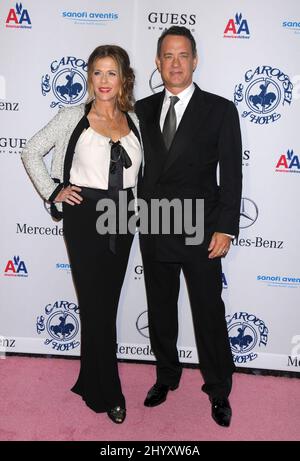 Rita Wilson und Tom Hanks während des jährlichen Carousel of Hope Ball 32. im Beverly Hilton Hotel, Los Angeles Stockfoto