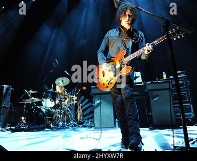 OPeter Hayes vom Black Rebel Motorcycle Club bei einem Konzert im Raleigh Boutique Amphitheatre Stockfoto