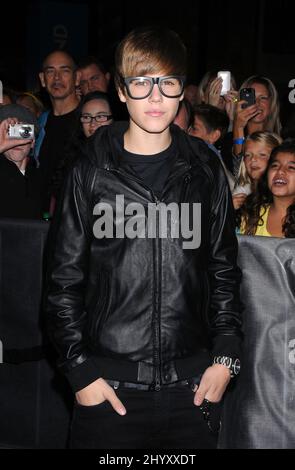 Justin Bieber bei der Premiere von „Megamind“ im Mann's Chinese Theatre in Los Angeles, USA. Stockfoto