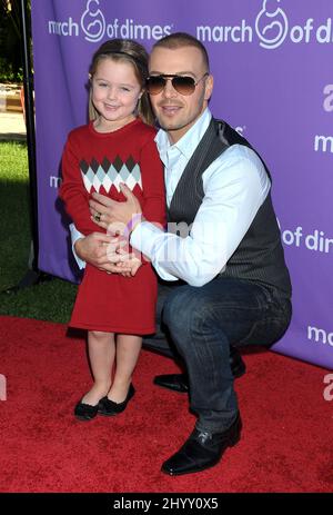 Joey Lawrence und Tochter Charli Lawrence nehmen an der March of Dimes Foundation Teil, und Samantha Harris veranstaltet das jährliche Babies Lunch 5. im Four Seasons Hotel in Los Angeles, Ca. Stockfoto