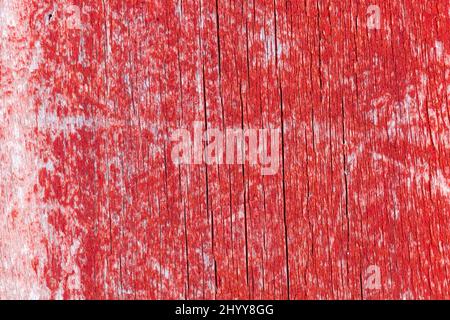 Alte rot verwitterte Farbe auf Holzbrett, hohe detaillierte Textur und Hintergrund Foto Stockfoto