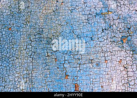 Alte verwitterte Holzplanke in blauer Farbe hohe detaillierte Textur Hintergrund Foto lackiert Stockfoto