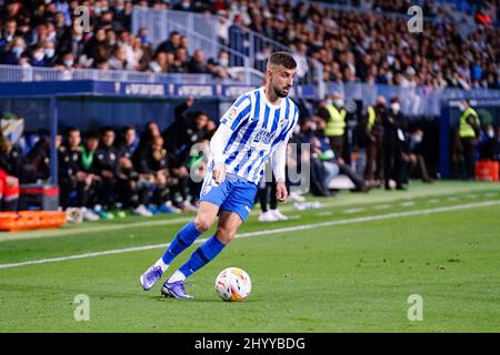 Malaga, Spanien. 12. März 2022. Alvaro Vadillo, gesehen während des Matches von La Liga Smartbank 2021/2022 zwischen Malaga CF und SD Ponferradina im La Rosaleda Stadium. Endergebnis; Malaga CF 0:0 SD Ponferradina (Foto von Francis Gonzalez/SOPA Images/Sipa USA) Quelle: SIPA USA/Alamy Live News Stockfoto