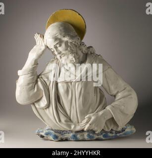 Gott, der Vater, aus der Verkündigung. Andrea della Robbia (Italien, Florenz, 1435-1525). Italien, um 1465. Skulptur. Bleiglasiertes Steingut Stockfoto