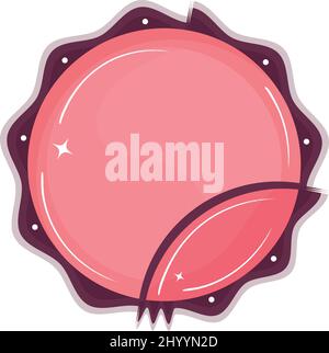 Isoliertes leeres rosa und glänzendes Etikett Vector Stock Vektor