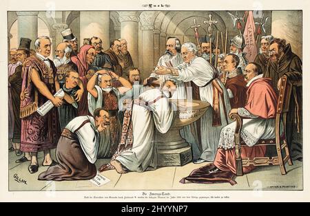 Cartoon von Puck. Joseph Keppler (Österreich, Wien, aktiv Vereinigte Staaten, 1838-1894)Bernhard Gillam (Vereinigte Staaten, 1856-1896). Usa, 1880-1889. Drucke; Lithographien. Lithographie Stockfoto