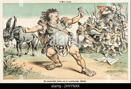 Cartoon von Puck. Joseph Keppler (Österreich, Wien, aktiv Vereinigte Staaten, 1838-1894)Bernhard Gillam (Vereinigte Staaten, 1856-1896). Usa, 1880-1889. Drucke; Lithographien. Lithographie Stockfoto