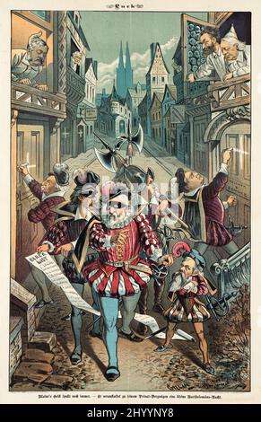 Cartoon von Puck. Joseph Keppler (Österreich, Wien, aktiv Vereinigte Staaten, 1838-1894)Bernhard Gillam (Vereinigte Staaten, 1856-1896). Usa, 1880-1889. Drucke; Lithographien. Lithographie Stockfoto