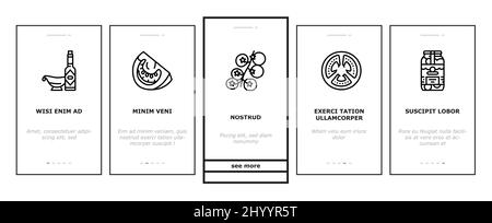 Tomate Natural Vitamin Vegetable Onboarding Icons Set Vektor Stock Vektor