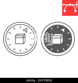 Qibla-Linie und Glyphen-Symbol Stock Vektor