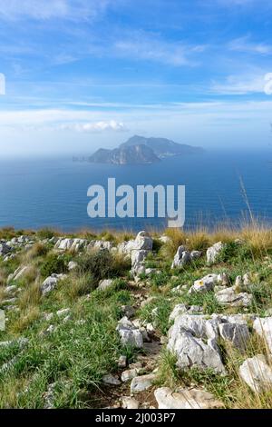 Trekking in punta Campanella auf der Halbinsel Sorrento Stockfoto