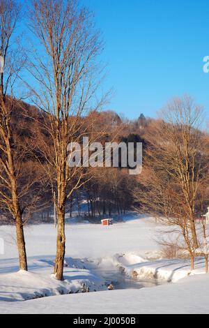 Eine Winterszene im ländlichen Vermont Stockfoto