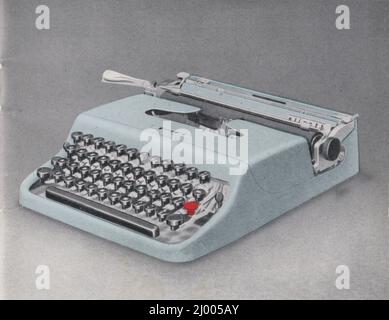 Olivetti Lettera 22 Schreibmaschine Bedienungsanleitung und Schreibanleitung (1950-1962) Detailseite 3 Stockfoto