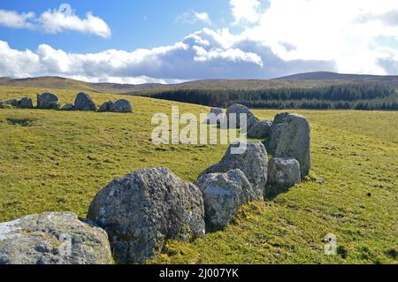 Moel Ty Uchaf Stone Circle, Llandrillo Stockfoto