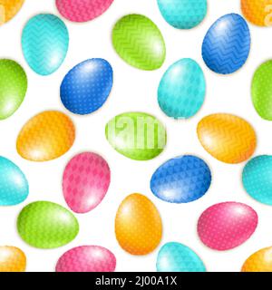 Happy Easter nahtloses Muster mit hellen Eiern, Vektor-Illustration Stock Vektor