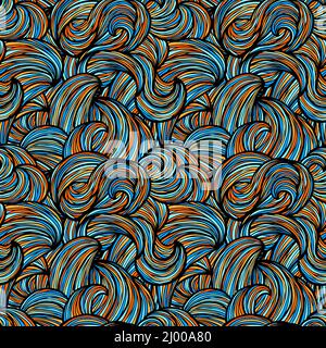 Helles Wellenmuster, nahtloser Hintergrund, Vektorgrafik Stock Vektor