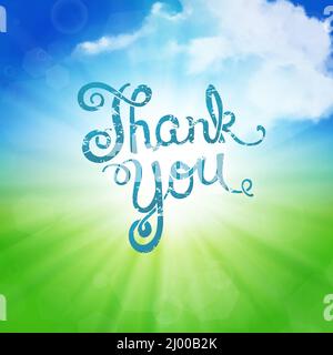 Vielen Dank handschriftlich, Pinsel Stift Schriftzug ower schwarzen Hintergrund, Vektor-Illustration Stock Vektor