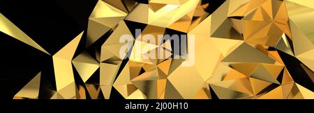 3D Darstellung eines goldenen Mosaikhintergrunds Stockfoto