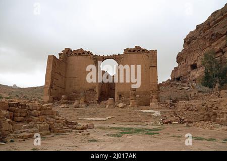 Qasr al Bint Tempel in Petra in Jordanien Stockfoto