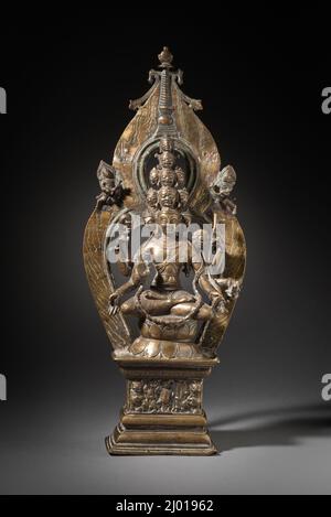 Elfköpfiger Avalokiteshvara. Tibet, Tholing-Region, Anfang des 11.. Jahrhunderts. Skulptur. Bleimessing Stockfoto