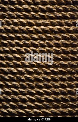 Nahaufnahme Seil Textur isoliert und dunkel. Hochwertige Fotos Stockfoto