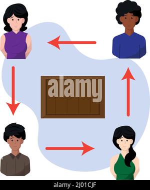 Gruppe von Menschen, die zusammenarbeiten Business Teamwork Concept Vector Stock Vektor