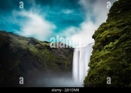 Skogafoss in Island. Stockfoto