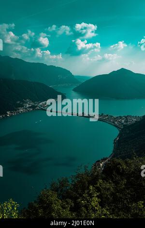 Tessin Luftaufnahmen. Stockfoto