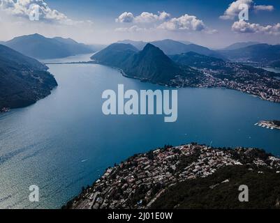 Tessin Luftaufnahmen. Stockfoto