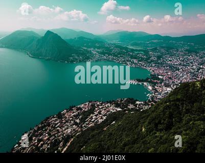 Tessin Luftaufnahmen. Stockfoto