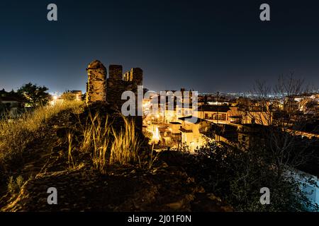 Blick auf die Stadt Thessaloniki, nachts. Stockfoto