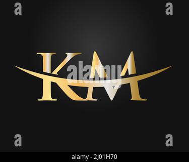 Anfangsbuchstabe DES KM-Logos. KM Letter Logo Design Vektor-Vorlage Stock Vektor