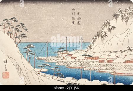 Uraga in der Provinz Sagami. Utagawa Hiroshige (Japan, Edo, 1797-1858). Japan, ca. 1840-1842. Drucke; Holzschnitte. Farbholzschnitt Stockfoto
