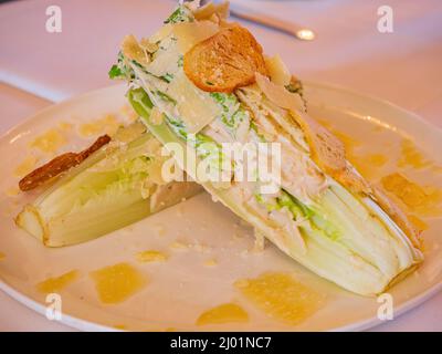 Nahaufnahme des Romaine-Salat-Salats in Oklahoma Stockfoto