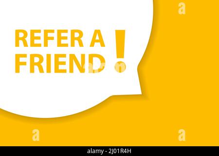 Empfehlen Sie einen Freund Speech Bubble Banner Vektor mit Copy Space Human Resource Management Konzept für Flyer, Banner, Präsentationen und Poster. Illustrat Stock Vektor