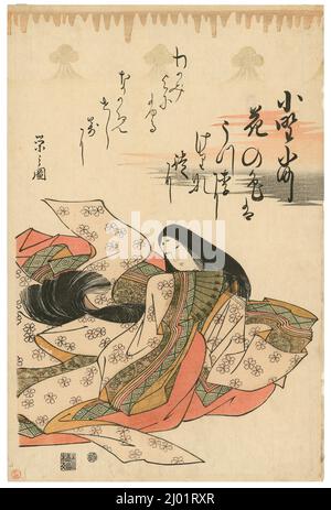 Ono no Komachi. Chōbunsai Eishi (Japan, 1756-1829). Mitte 1790s. Drucke; Holzschnitte. Farbholzschnitt Stockfoto