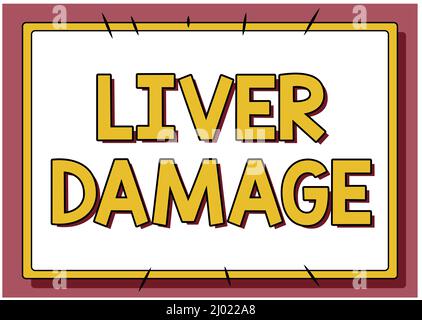 Inspiration, die Zeichen einer Leberschädigung zeigt. Business präsentieren jede Störung der Leberzirrhose oder Narben der Leber Linie illustrierte Hintergründe Stockfoto