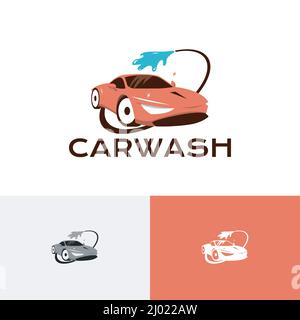 Clean Car Wash Waschwasserschlauch Auto Service Logo Stock Vektor