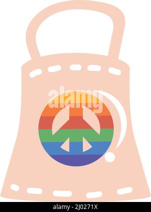 Handtasche mit lgtbi Peace Symbol Symbol Stock Vektor