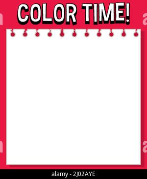 Arbeitsblätter Vorlage mit Farbdauer! Textdarstellung Stock Vektor