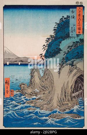 Eintritt in die Höhle auf der Enoshima Insel in der Provinz Sagami, Nummer 15. Utagawa Hiroshige (Japan, Edo, 1797-1858). Japan, 1853, 8. Monate. Drucke; Holzschnitte. Farbholzschnitt Stockfoto