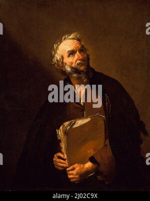 Ein Philosoph. Jusepe de Ribera (Spanien, Játiva bei Valencia, 1591-1652, aktiv Italien, Neapel). Spanien, 1637. Gemälde. Öl auf Leinwand Stockfoto