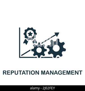 Symbol „Reputationsmanagement“. Monochromes, einfaches Symbol für Vorlagen, Webdesign und Infografiken Stock Vektor