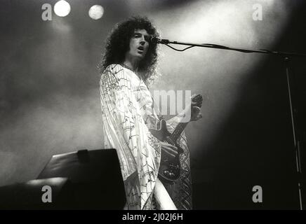 Brian May von Queen Hyde Park 1976 Stockfoto